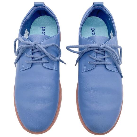 Ponto The Pacific Women's Slate Blue Oxford Sneakers Recycled Leather Size 7.5 - Picture 2 of 11